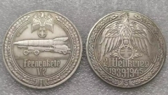 Medallie - Fernrakete V2 - silbern - Sammleranfertigung