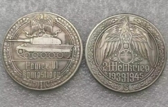 Medallie - Panzer - Königstiger - silbern - Sammleranfertigung