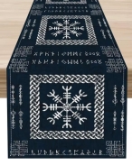 Tischläufer - Wikinger Kompass - schwarz