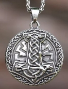 Halskette - Thors Hammer mit Schwarzer Sonne