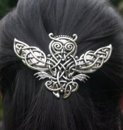 Haarspange - keltische Eule