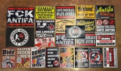 Aufkleber Paket - FCK ANTIFA - 200 Stück + Regenschirm - Kaiserreich - schwarz-weiss-rot