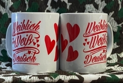 Tasse - Jumbo XXL - weiblich/weiß/deutsch