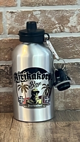 Trinkflasche - Afrikakorps Bar Brattendorf - Motiv 3 - silber - 80 mm - Aluminium - 600 ml
