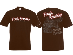 T-Hemd - Frank Rennicke - Über Länder, Grenzen, Zonen - braun