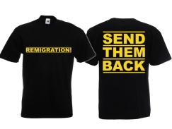 T-Hemd - Remigration - Motiv 1 - schwarz/gelb
