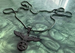 Halskette - Reichsadler mit EK - schwarze Optik -35 -