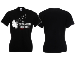 Frauen T-Shirt - Nur die Gedanken sind Frei - schwarz