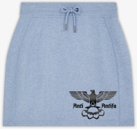 Frauen - Rock - kurz - Anti Antifa - Adler mit Schlagring - blue heather