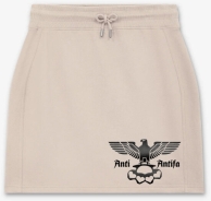 Frauen - Rock - kurz - Anti Antifa - Adler mit Schlagring - sueded fawn