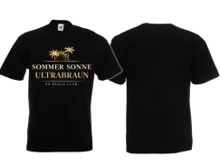T-Hemd - Sommer - Sonne - Ultrabraun - Beach Club - schwarz