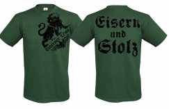 T-Hemd - Eiserner Löwe - Eisern und Stolz - flaschengrün/schwarz