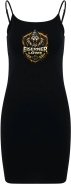 Kleid - Stretch Jersey Slim Dress - Eiserner Löwe - großer Frontdruck - schwarz