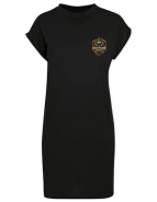Kleid - Turtle Extended Shoulder Dress - Eiserner Löwe - großer Frontdruck - schwarz