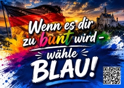 Wenn es dir zu BUNT wird wähle BLAU - Aufkleber