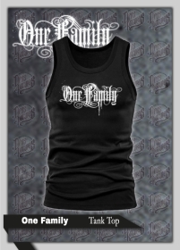 Muskelshirt/Tank Top - One Family - Frontdruck - schwarz