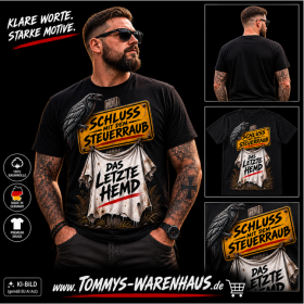 T-Hemd - Das letzte Hemd - Schluss mit dem Steuerraub - schwarz