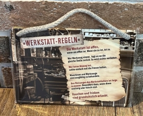 Hängeschild - Werkstatt Regeln - Motiv 1