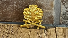 Pin - Eichenlaub mit Schwertern - goldene Optik