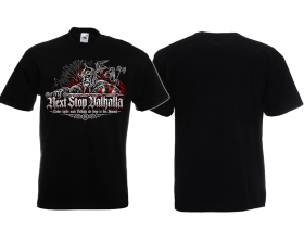 Frauen T-Shirt - Next Stop Valhalla - Motiv 2 - schwarz