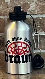 Trinkflasche - Auch ohne Sonne braun - silber - 80 mm - Aluminium - 600 ml