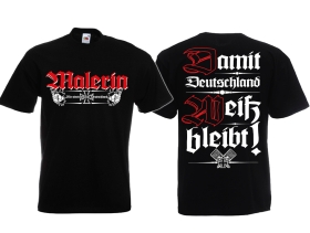 Frauen T-Shirt - Malerin - Damit Deutschland weiß bleibt - schwarz