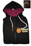 Premium - Frauen Kapuzenjacke - Sonnenbraun - schwarz