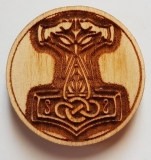 Magnet - Holz - Thor Hammer - Motiv 2